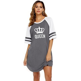 Ekouaer Cotton Nightgowns for Women Short Sleeve Night Gown Crew Neck Sleep Shirts