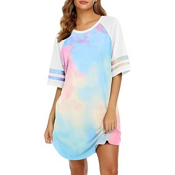 Ekouaer Cotton Nightgowns for Women Short Sleeve Night Gown Crew Neck Sleep Shirts