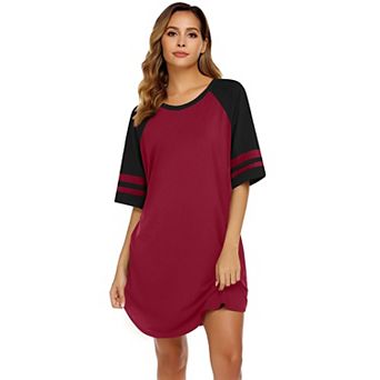 Ekouaer Cotton Nightgowns for Women Short Sleeve Night Gown Crew Neck Sleep Shirts