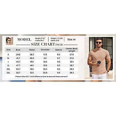 COOFANDY Mens Mock Turtleneck Sweater Short Sleeve Slim Fit Turtle Neck Sweaters Casual Basic Tee