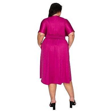 Plus Size Cyra Empire Midi Dress