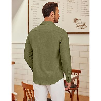 COOFANDY Mens Button Down Shirts Long Sleeve Shirt Casual Untucked Shirts