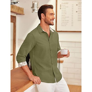COOFANDY Mens Button Down Shirts Long Sleeve Shirt Casual Untucked Shirts