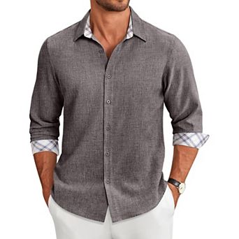 COOFANDY Mens Button Down Shirts Long Sleeve Shirt Casual Untucked Shirts