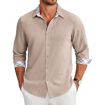 COOFANDY Mens Button Down Shirts Long Sleeve Shirt Casual Untucked Shirts