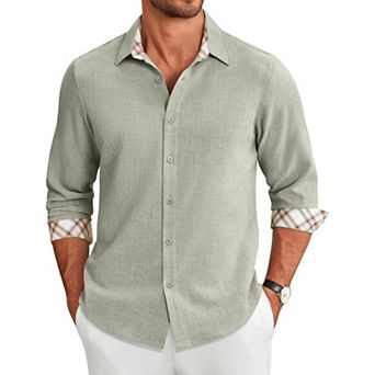 COOFANDY Mens Button Down Shirts Long Sleeve Shirt Casual Untucked Shirts