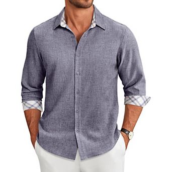 COOFANDY Mens Button Down Shirts Long Sleeve Shirt Casual Untucked Shirts