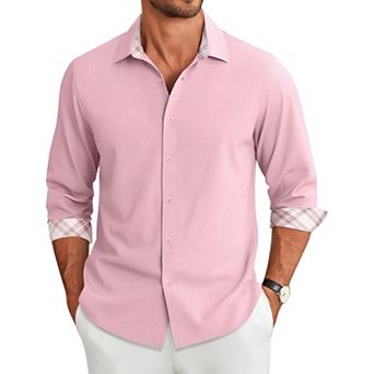 COOFANDY Mens Button Down Shirts Long Sleeve Shirt Casual Untucked Shirts