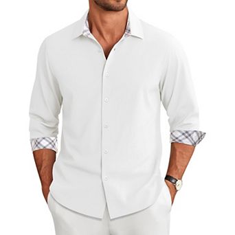 COOFANDY Mens Button Down Shirts Long Sleeve Shirt Casual Untucked Shirts