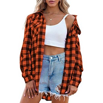 Zeagoo Womens Flannel Shirts Long/Roll Up Sleeve Collared Button Down Plaid Shirt Casual Work Tops