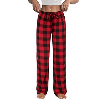 Ekouaer Women Pajama Pants Comfy Pj Bottom with Pockets Stretch Plaid Sleepwear and Plaid Medium