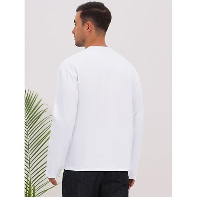 Men's Henley T-Shirts Long Sleeve Button Pullover Business Casual Shirt