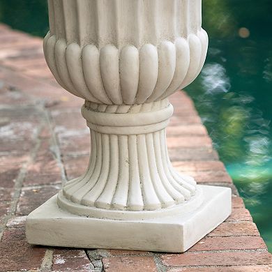 Italian Urn Planter Antique White Magnesium Oxide Garden Urn for Indoor/Outdoor