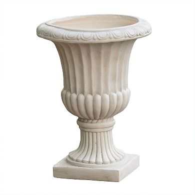 Italian Urn Planter Antique White Magnesium Oxide Garden Urn for Indoor/Outdoor