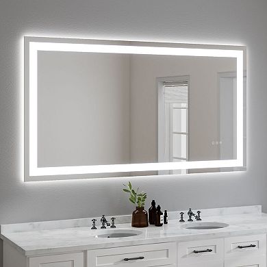 Frameless LED Bathroom Vanity Mirror with Anti-Fog, Dimmable Lights