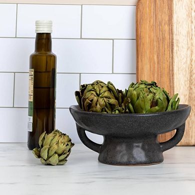 Stoneware Decorative Bowl With Reactive Glaze Finish