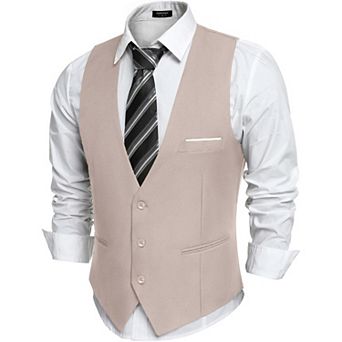 COOFANDY Men' Suit Vest Slim Fit Formal Dress Waistcoat Casual Business Vests for Suit or Tuxedo