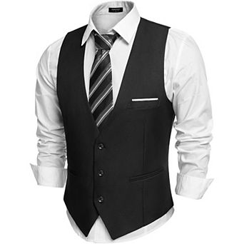 COOFANDY Men' Suit Vest Slim Fit Formal Dress Waistcoat Casual Business Vests for Suit or Tuxedo