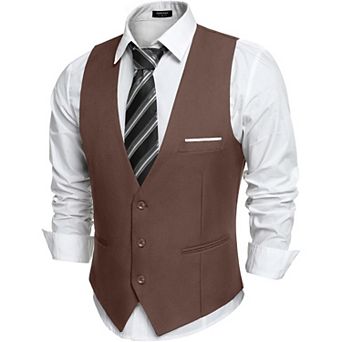 COOFANDY Men' Suit Vest Slim Fit Formal Dress Waistcoat Casual Business Vests for Suit or Tuxedo