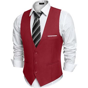 COOFANDY Men' Suit Vest Slim Fit Formal Dress Waistcoat Casual Business Vests for Suit or Tuxedo