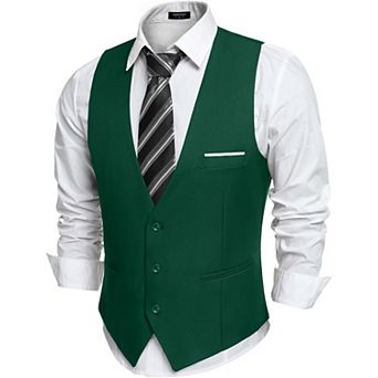COOFANDY Men' Suit Vest Slim Fit Formal Dress Waistcoat Casual Business Vests for Suit or Tuxedo