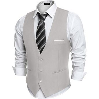 COOFANDY Men' Suit Vest Slim Fit Formal Dress Waistcoat Casual Business Vests for Suit or Tuxedo