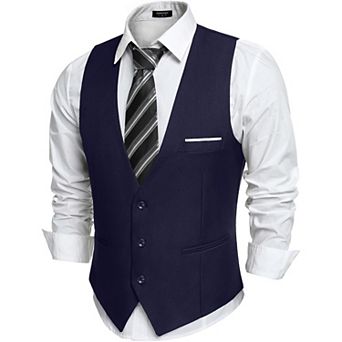 COOFANDY Men' Suit Vest Slim Fit Formal Dress Waistcoat Casual Business Vests for Suit or Tuxedo