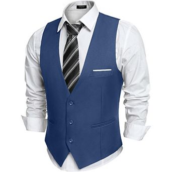 COOFANDY Men' Suit Vest Slim Fit Formal Dress Waistcoat Casual Business Vests for Suit or Tuxedo