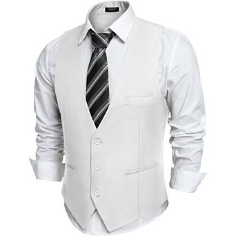 COOFANDY Men' Suit Vest Slim Fit Formal Dress Waistcoat Casual Business Vests for Suit or Tuxedo