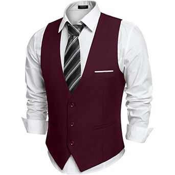 COOFANDY Men' Suit Vest Slim Fit Formal Dress Waistcoat Casual Business Vests for Suit or Tuxedo