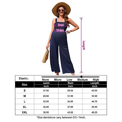Women's Maternity Sleeveless Jumper Wide Leg Pants