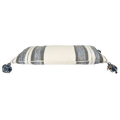 Hello Honey Cotton Knit Throw Pillow with Ruffle Edge, Multicolor