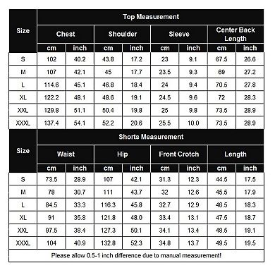 COOFANDY Men' Button Down Polo Sets Two-Piece Vintage Polo Shirts And Shorts Set Summer Casual