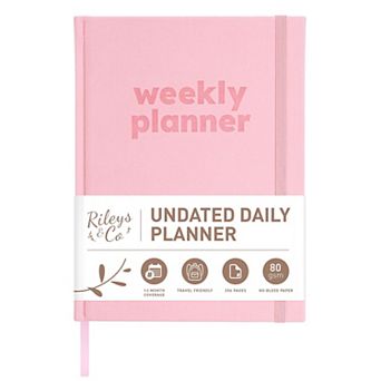 Rileys Undated Daily Planner 8 x 6 in Agenda Book, Journal with Goal & Habit Tracker