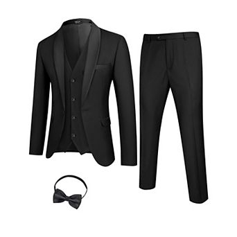 COOFANDY Mens Suits for Wedding Prom Party Dance Business Fromal Blazer Vest Trousers Tie