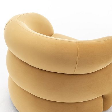 SEYNAR Modern Glam Velvet 360 Degree Swivel Accent Armchair with Tufted Back