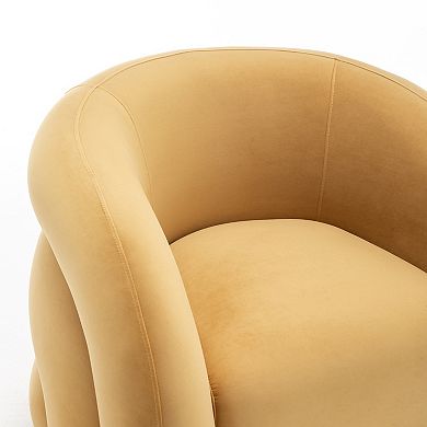 SEYNAR Modern Glam Velvet 360 Degree Swivel Accent Armchair with Tufted Back