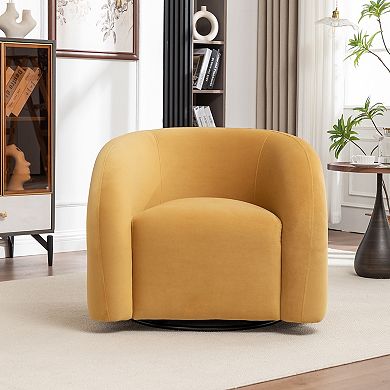 SEYNAR Modern Glam Velvet 360 Degree Swivel Accent Armchair with Tufted Back