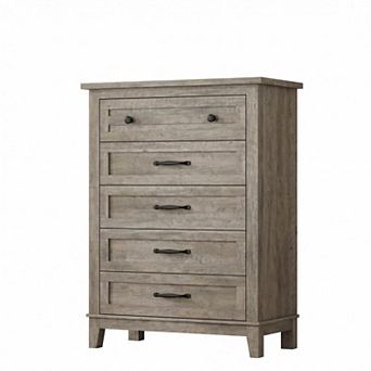5 Dresser for Bedroom, 41 Inch Tall Drawer Dresser with Large Storage, Wooden Closet Chest