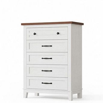 5 Dresser for Bedroom, 41 Inch Tall Drawer Dresser with Large Storage, Wooden Closet Chest