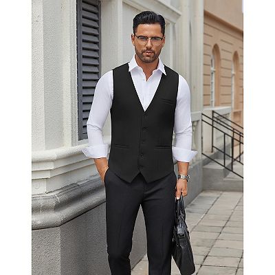 black dress vest men Irving Vest - Black Velveteen