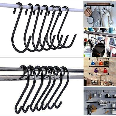 10 Pack Heavy Duty Steel S Hooks Hanging Rack for Kitchen Pots and Storage