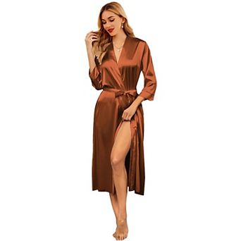 Ekouaer Silk Robes for Women Long Satin Bride Bridesmaid Wedding Party Robes Lightweight