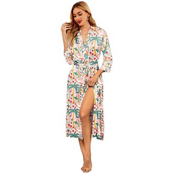Ekouaer Silk Robes for Women Long Satin Bride Bridesmaid Wedding Party Robes Lightweight