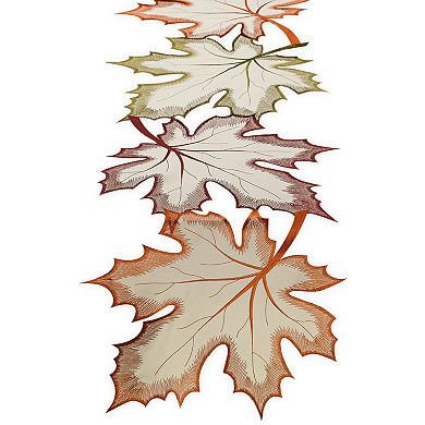 DII Embroidered Fall Embroidered Cut-Out Table Runner, 14x60
