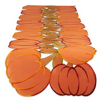 DII Embroidered Fall Embroidered Cut-Out Table Runner, 14x60