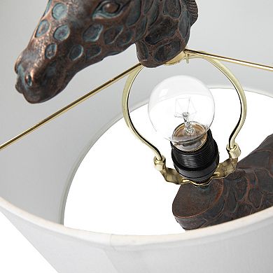 Hello Honey Resin Giraffe Table Lamp with Linen Shade