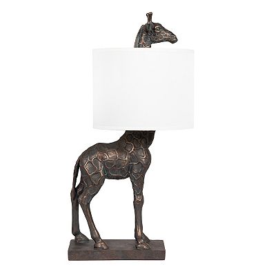 Hello Honey Resin Giraffe Table Lamp with Linen Shade