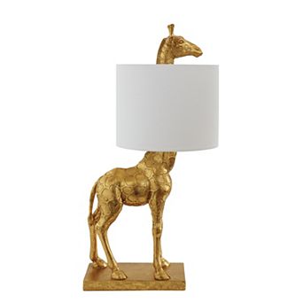 Hello Honey Resin Giraffe Table Lamp with Linen Shade