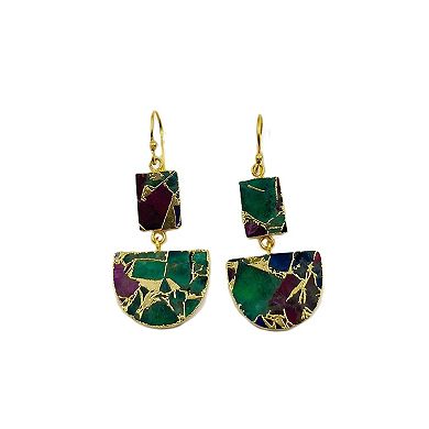 The Collective by DBJ Mosaic Drop Earrings with Glass Gems
